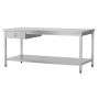 Thumbnail Masa de lucru inox cu polita inferioara si sertar 100*70*85 - 2