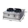 Thumbnail Masina de gatit pe gaz OZTI, inox, cu 2 arzatoare tip wok, 80*90*28 cm - 3