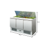 Thumbnail Salad bar, inox, racire statica, 368 lt, cu capac, 135*70*88 cm - 2