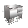 Thumbnail Masa rece, profesionala, inox, 1 usa, 2 sertare, 240 lt, 90*70*85 cm - 1