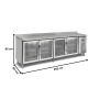 Thumbnail Masa rece, profesionala, inox, 4 usi vitrate, 255*60*85 cm - 2