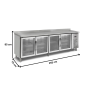 Thumbnail Masa rece, profesionala, inox, 4 usi cu sticla, 255*70*85 cm - 2