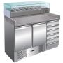 Thumbnail Masa pizza combi, profesionala, inox, 6 sertare, 6 cuve, 257 lt, 142*70*143 cm - 0