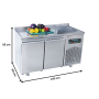 Thumbnail Masa rece FRENOX, profesionala, inox, 2 usi si chiuveta, 250 lt, 140*60*85 cm - 4