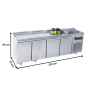 Thumbnail Masa rece Frenox, profesionala, inox, 4 usi si chiuveta, 632 lt, 233*70*85 cm - 5