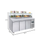 Thumbnail Masa rece preparare pizza FRENOX, profesionala, inox, 3 usi si 13 cuve, 615 lt, 210*80*128 cm - 5