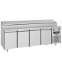 Thumbnail Masa rece preparare pizza FRENOX, profesionala, inox, 4 usi si 12 cuve, 233*80*109 cm - 0