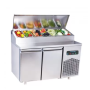 Thumbnail Masa rece preparare pizza FRENOX, profesionala, inox, 2 usi si 8 cuve, 140*70*97 cm - 1
