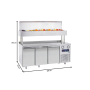 Thumbnail Masa rece preparare pizza FRENOX, profesionala, inox, 3 usi si 10 cuve, 187*70*142 cm - 6