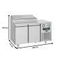 Thumbnail Masa rece preparare pizza FRENOX, profesionala, inox, 2 usi si 4 cuve, 140*70*109 cm - 4