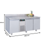 Thumbnail Masa rece FRENOX, profesionala, inox, 3 usi, 400 lt, 178.5*60*85 cm - 5