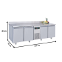 Thumbnail Masa rece FRENOX, profesionala, inox, 4 usi, 632 lt, 227*70*85 cm - 6