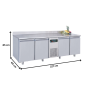 Thumbnail Masa congelare FRENOX, profesionala, inox, 4 usi, 550 lt, 227*60*85 cm - 5
