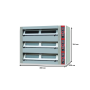 Thumbnail Cuptor profesional pentru pizza si patiserie, electric, inox, cu samota, 3 vetre x 4 tavi 40*60 cm, 160*115*48 cm - 3