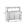 Thumbnail Bain-marie 3 GN 1/1 cu dulap neutru si geam simplu, 110 cm - 3
