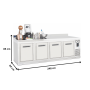 Thumbnail Masa rece FRENOX, profesionala, inox, 4 usi undercounter, 632 lt, 248*64*85 cm - 5