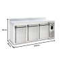 Thumbnail Masa rece FRENOX, profesionala, inox, 3 usi undercounter, 474 lt, 169*69*85 cm - 4