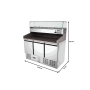 Thumbnail Masa rece preparare pizza, profesionala, vitrina ingrediente, inox, 3 usi, 368 lt, 140*70*102 cm - 6