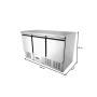 Thumbnail Masa rece, profesionala, inox, 3 usi, 368 lt, 136*70*85 cm - 5