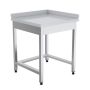 Thumbnail Masa de lucru inox coltar rebord stanga 60*60*85 - 0