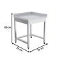 Thumbnail Masa de lucru inox coltar rebord dreapta 70*70*85 - 2