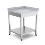 Thumbnail Masa de lucru inox coltar rebord stanga cu polita inferioara 60*60*85 - 1