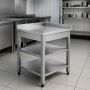 Thumbnail Masa de lucru inox coltar rebord dreapta cu polita intermediara si inferioara 60*60*85 - 2