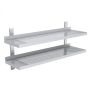 Thumbnail Polita inox dubla perforata de perete ajustabila - 0