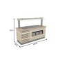 Thumbnail Bufet rece GLASGOW cu blat expunere inox, o polita interioara si suprastructura 120 cm - 1