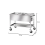Thumbnail Carucior tip bain marie cu 3 cuve cu temperatura reglabila separat - 1