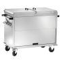 Thumbnail Carucior tip bain marie cu 3 cuve, capace si dulap neutru - 0