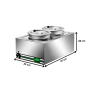 Thumbnail Bain marie de banc pentru supe, profesional, inox, 2 vase, 57*37*28 cm - 2
