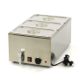 Thumbnail Bain marie MAXIMA de banc cu robinet si 3 cuve GN1/3 cu capac - 1