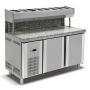 Thumbnail Masa preparare pizza, profesionala, inox, 8 cuve, blat din granit, 300 lt, 150*80*85/135 cm - 0