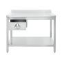 Thumbnail Masa de lucru inox cu blat din polietilena, 1 sertar si polita inferioara 200*60*85 - 2