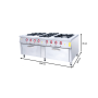 Thumbnail Masina de gatit pe gaz, inox, cu 4 arzatoare, 2 cuptoare, 200*104*85 cm - 1
