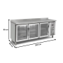 Thumbnail Masa rece, profesionala, inox, 3 usi vitrate, 200*60*85 cm - 2