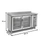 Thumbnail Masa rece, profesionala, inox, 2 usi vitrate, 150*60*85 cm - 1