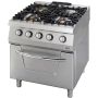 Thumbnail Masina de gatit pe gaz OZTI, inox, cu 4 arzatoare si cuptor, 80*90*85 cm - 0