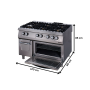Thumbnail Masina de gatit pe gaz OZTI, inox, cu 6 arzatoare si cuptor, 120*90*85 cm - 2