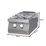 Thumbnail Masina de gatit pe gaz OZTI, inox, cu 2 arzatoare, 40*70*28 cm - 2
