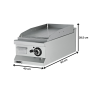 Thumbnail Grill pe gaz profesional, inox, cu suprafata neteda, 40*90*28.5 cm - 4