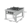 Thumbnail Aragaz de podea profesional, inox, 1 arzator, 32 kW, 70*80*50 cm - 1