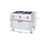 Thumbnail Masina de gatit pe gaz, inox, cu 2 arzatoare si cuptor, 100*64*85 cm - 2