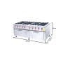 Thumbnail Masina de gatit pe gaz, inox, cu 8 arzatoare si 2 cuptoare, 200*104*85 cm - 1