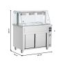 Thumbnail Bain-marie 3 tavi GN 1/1 cu dulap neutru si geam panoramic, 110 cm - 4