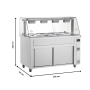 Thumbnail Bain-marie 5 tavi GN 1/1 cu dulap neutru si geam panoramic, 178 cm - 4