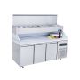Thumbnail Masa rece preparare pizza FRENOX, profesionala, inox, 3 usi si 10 cuve, 187*70*134 cm - 1