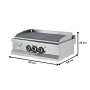 Thumbnail Grill pe gaz triplu profesional, inox, cu suprafata striata, 90*64*29 cm - 1