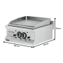 Thumbnail Grill pe gaz dublu profesional, inox, cu suprafata neteda cromata, 60*64*29 cm - 1